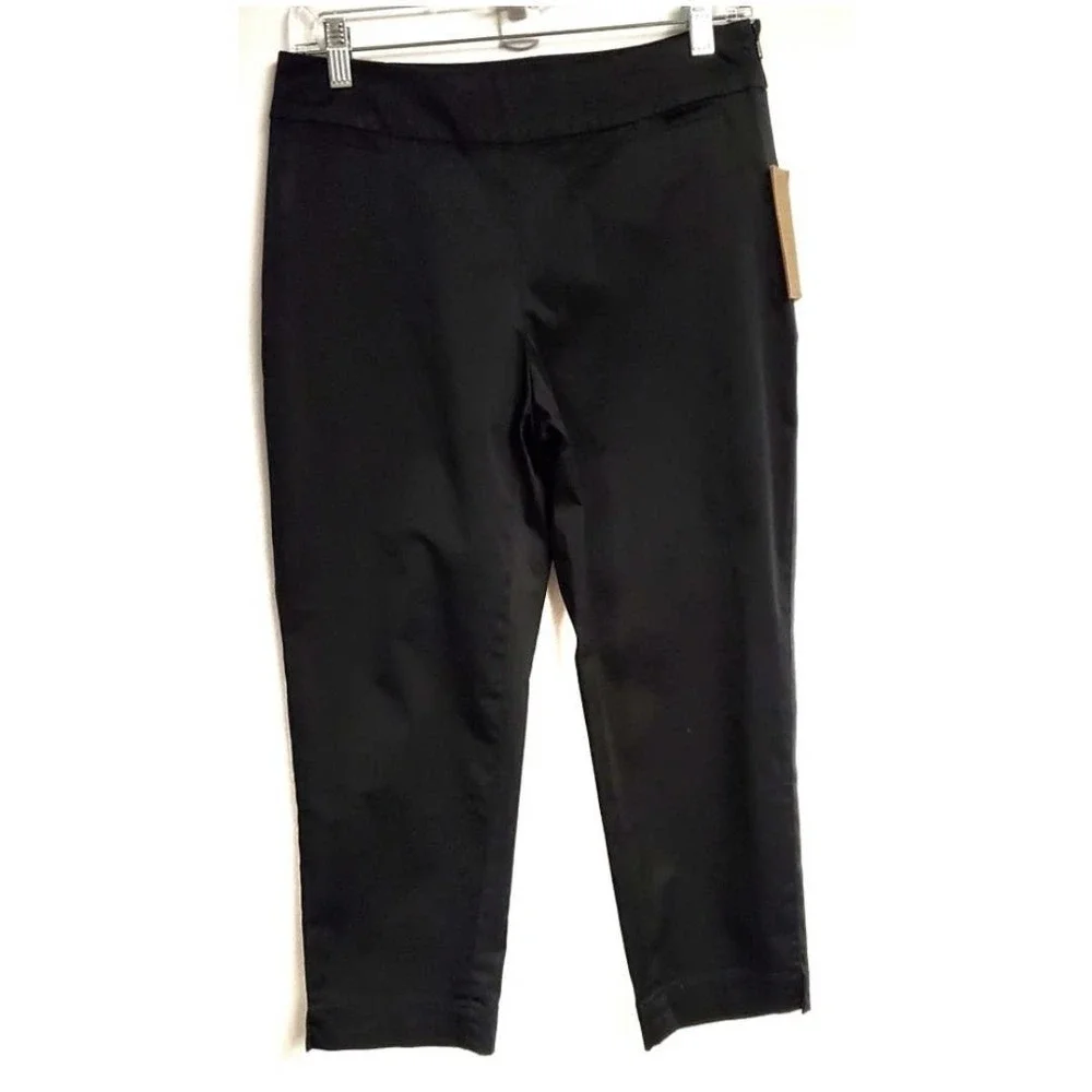 NWT Coldwater Creek Audrei Pants Ankle Leg Black Women's Petite Size 6 - Picture 1 of 5